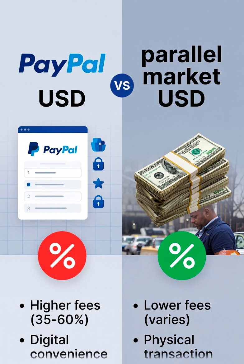 Comparación PayPal vs Mercado Paralelo